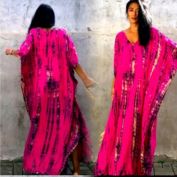 Brand New Bohemian Kaftan Maxi Dress Swim Cover ππ - Picture 1 of 3